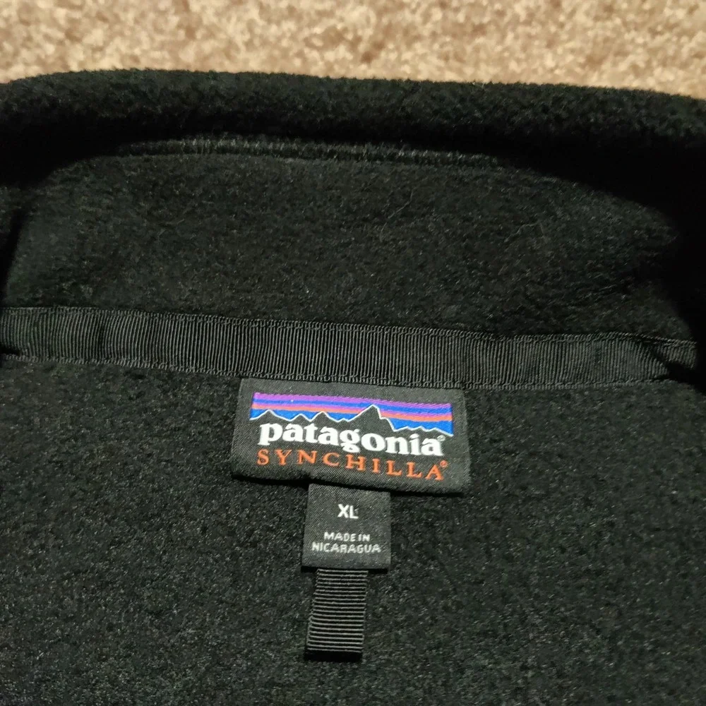 Patagonia Better Sweater Fleece Black Embroidery Vest Men's Size XL Full Zip